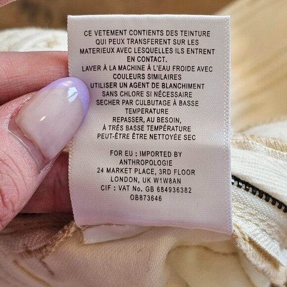 Pilcro Light Off White Wide Leg Pant Sz 31 P - Picture 10 of 10